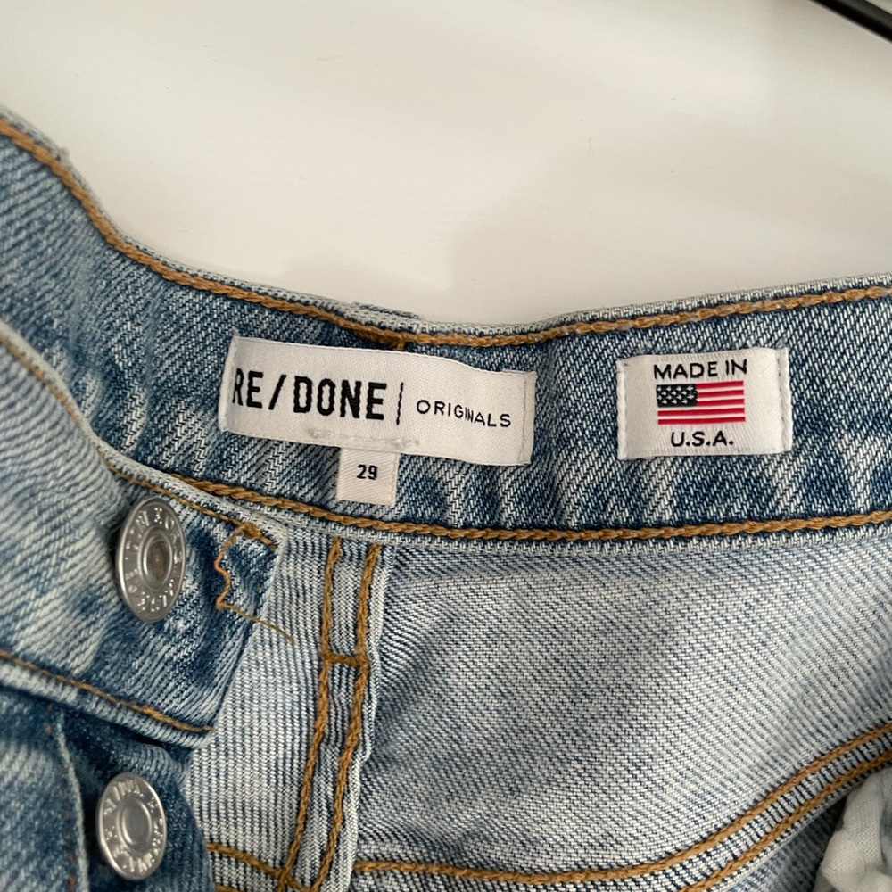 Redone High Rise Crop Jean Pale Indigo Wash - Picture 6 of 9